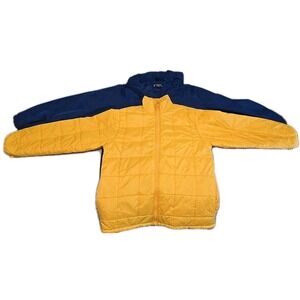 Lands' End Direct Merchants 3-in-1 Puffer Jacket Men Medium Blue Yellow Full Zip